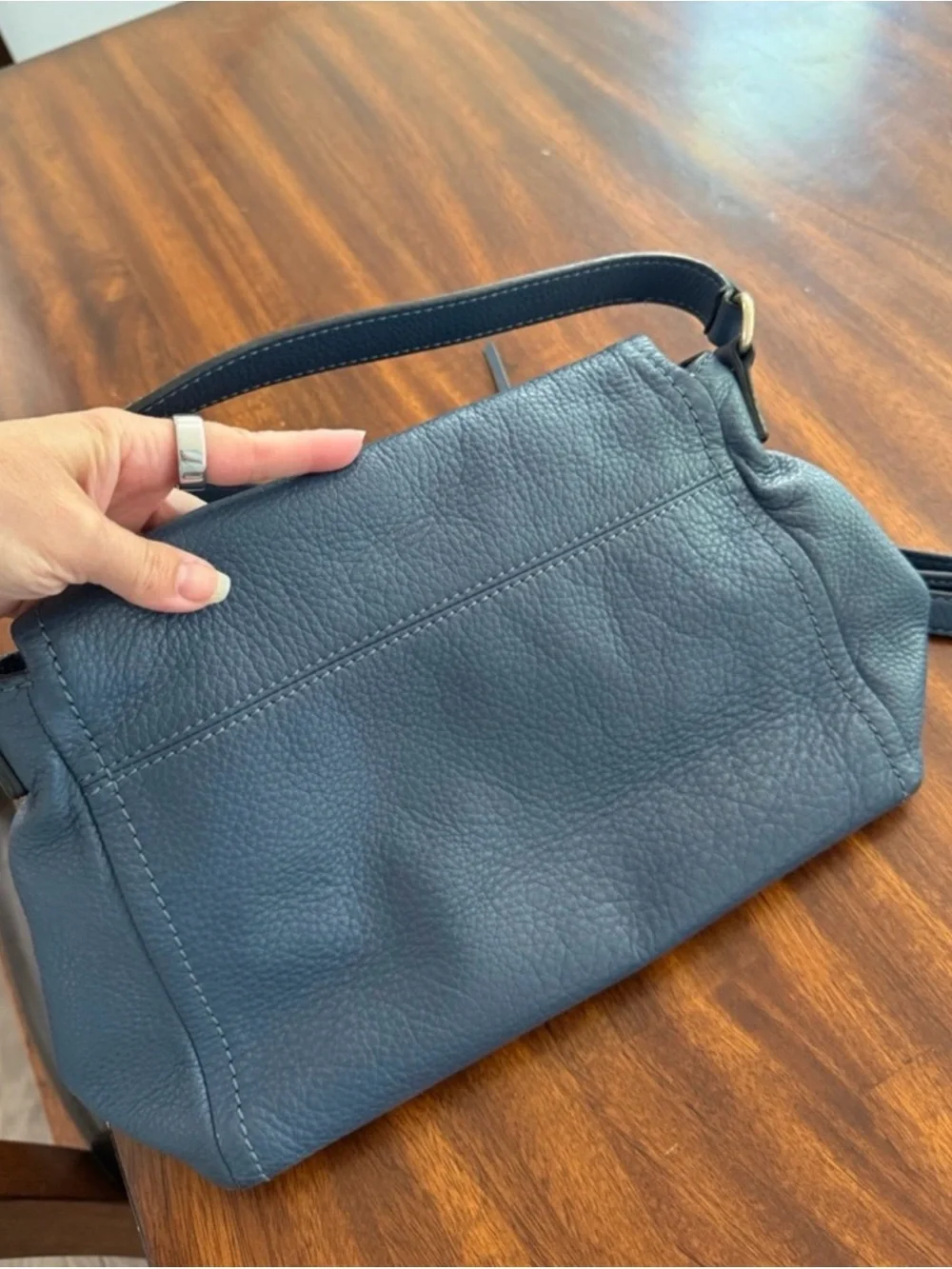 kate spade Blue Pebbled Leather Crossbody with Gold Hardware